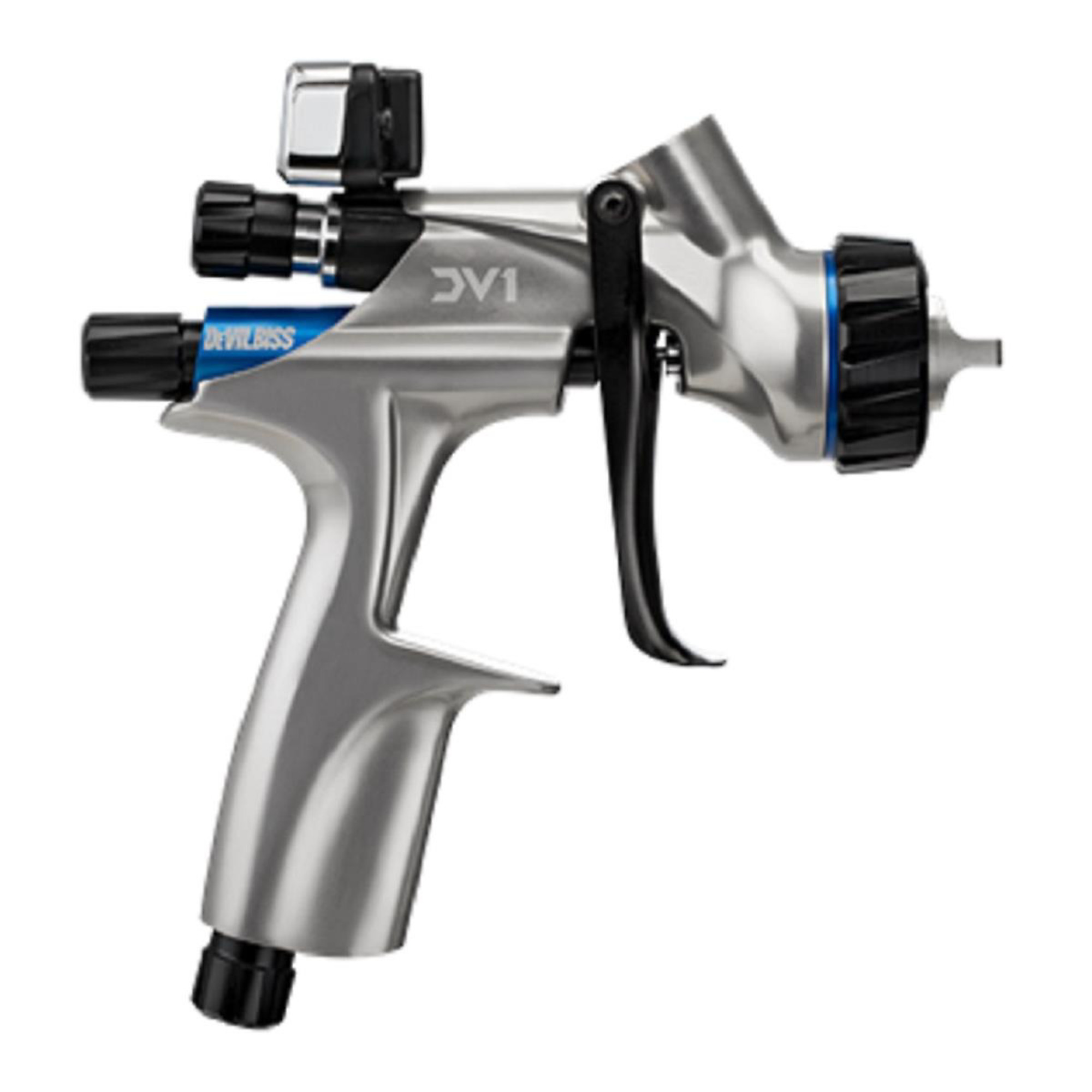 DeVilbiss DV1-B Basecoat Digital Uncupped HVLP Spray Gun — Superior Atomization, Improved Transfer Efficiency, Model# DEV704504